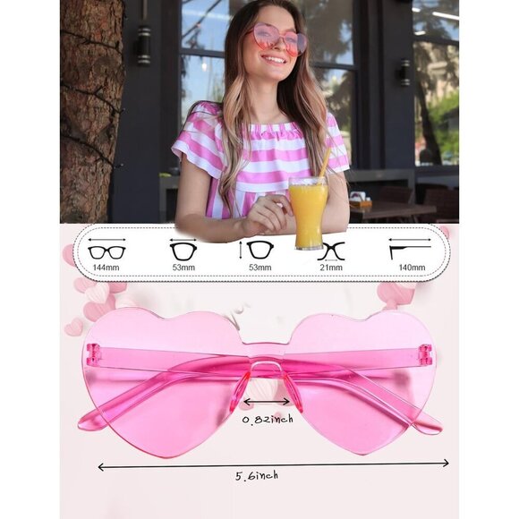 Pink Heart Shaped Colored Glasses Bulk Pack Women Party Birthday Fun main image 4